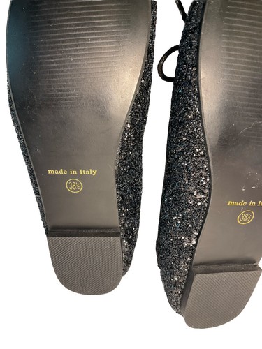 Ballerine French Sole London nere con fiocco glitter taglia 38,5 usate mai indossate - Foto 7 di 8