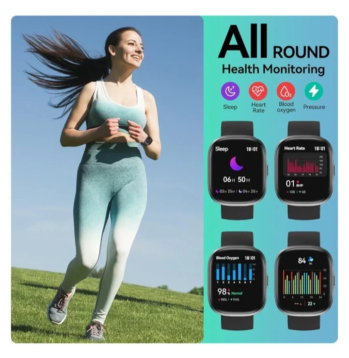 Smart Watch Men and Women Answer/Make Calls,1.83" HD Touch Screen Smartwatch,Fit - Image 4 of 4