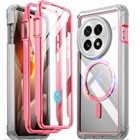 For OnePlus 13 5G Case Built-in Screen Full Body Shockproof Clear Cover Pink