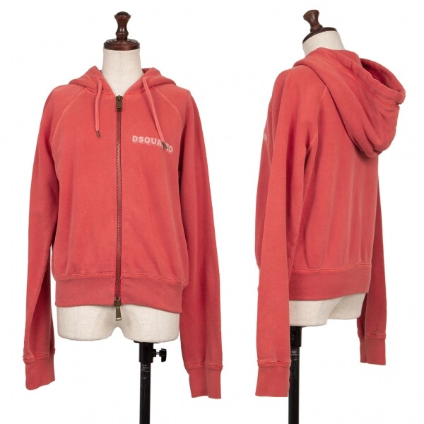 DSQUARED2 Dyed Cotton Logo Printed Double Zip Hoodie Size L DSQUARED2 Dyed Cotton Logo Printed Double Zip Hoodie Size L