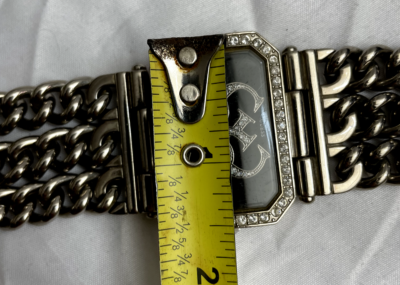 Vintage Guess Watch Black/ Silver Chain G11644L Women’s Japan Movt Wristwatch Guess Ladies Statement Watch Crystals Black Dial Bracelet  main image 2