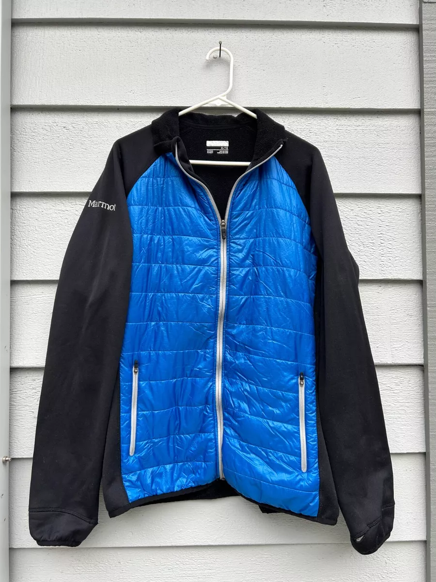Marmot XL Variant PolarTec Insulated Stretch Fleece Jacket X Large Blue Black
