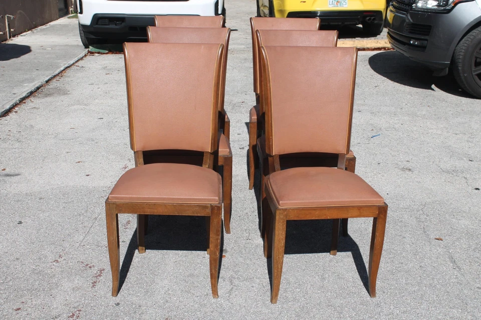 6 french art deco dining chairs set - Image 2 of 4