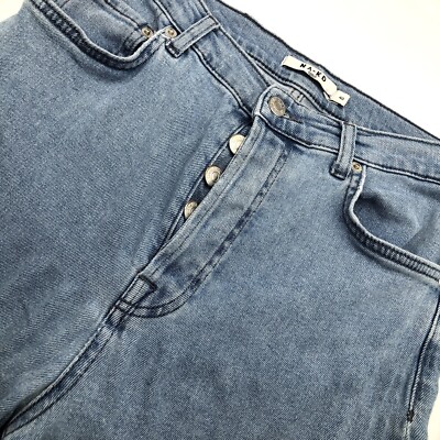 NA-KD Women's High Waist Straight Leg Jeans Size 40 Medium Wash Classic Mom  Jean
