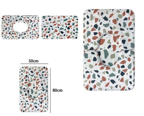 Corredocasa Set 3 Tappeti Bagno Memory Foam Cuoricini | 50x80 + 2 45x50 Cm, Antiscivolo E Assorbenti, Colore Tortora