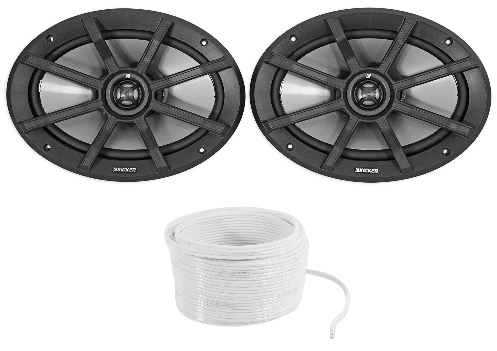 2 Колонки Kicker 40PS692 6x9 для квадроцикловUTVRZRPolairsмотоциклов Водонепроницаемый провод