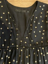 Christy Dawn Paloma Dress Black Gold Hearts XS S Lined boho