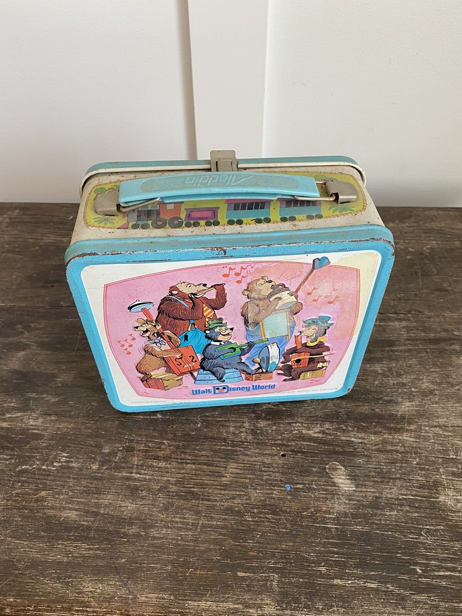 Vintage Walt Disney World Metal Lunch Box Lunchbox Aladdin FREE