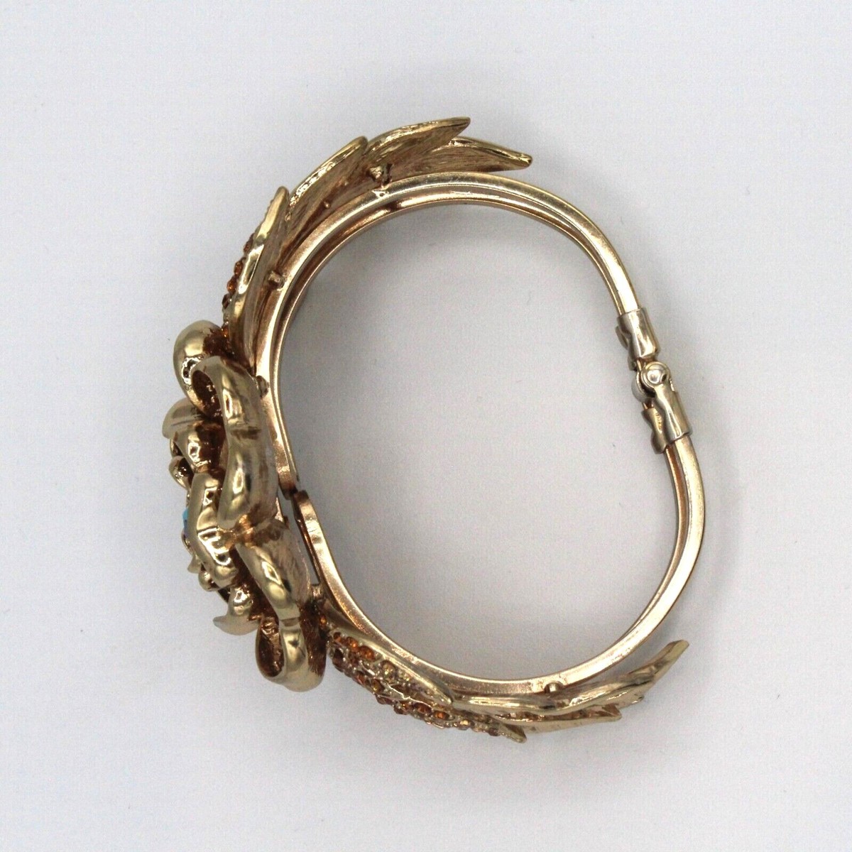Kirks Folly Bracelet Pave Crystal Flower Hinge Iridescent  display picture 1
