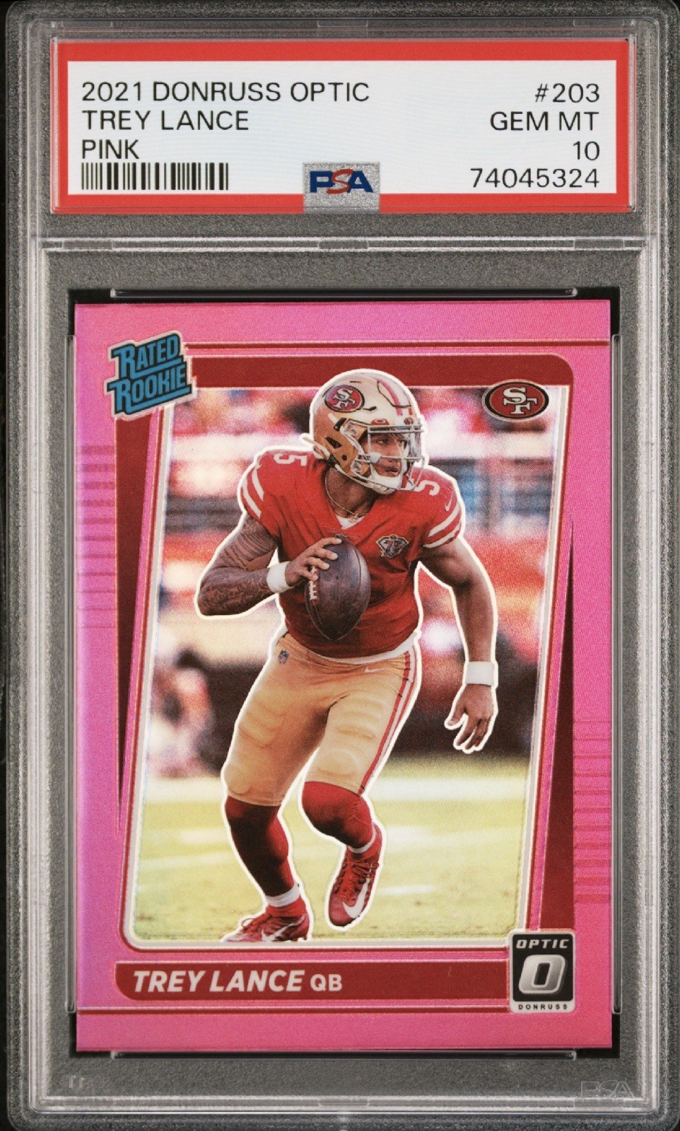 Trey Lance Panini Donruss Optic #203 Pink