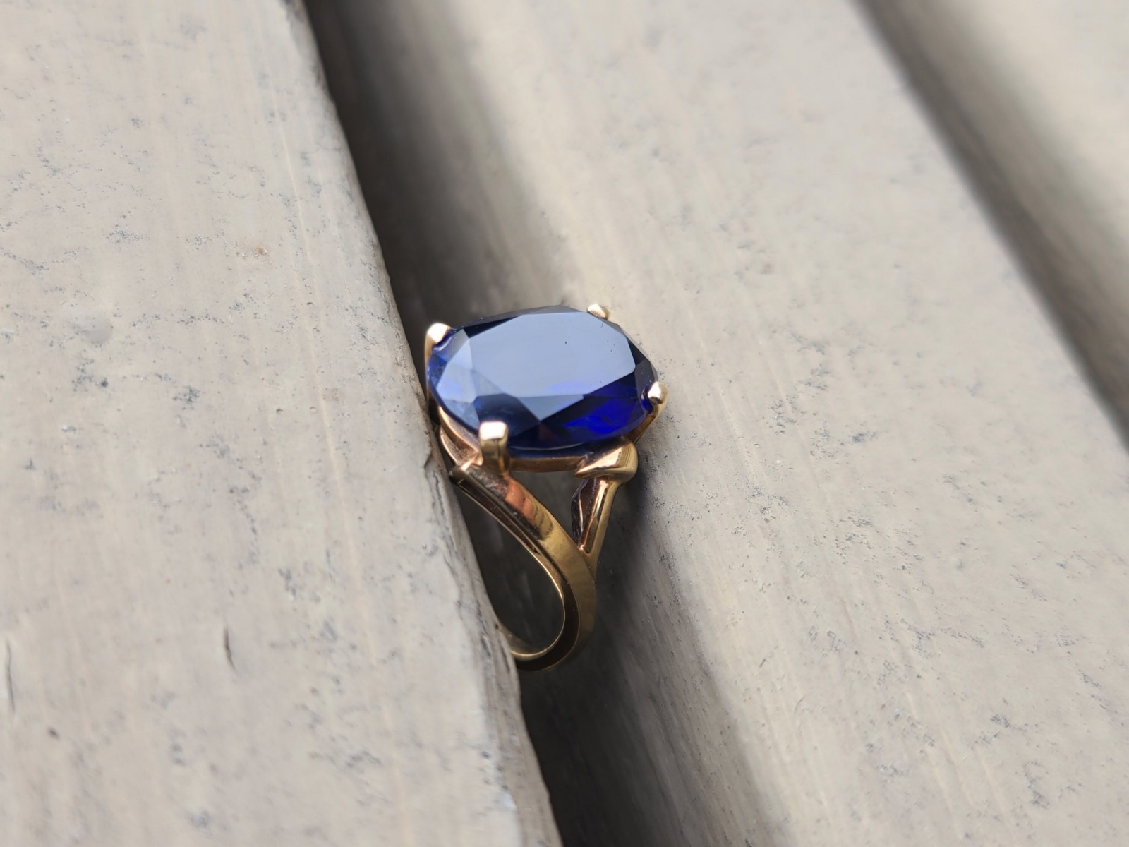 10k Solid Yellow Gold Genuine Blue Sapphire Gem R… - image 12
