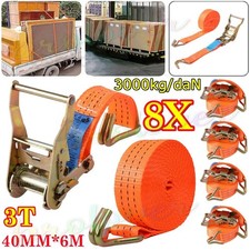 8 x Spanngurte mit Ratsche und Haken Zurrgurte TÜV GS zweiteilig 6m 3000kg 40mm
