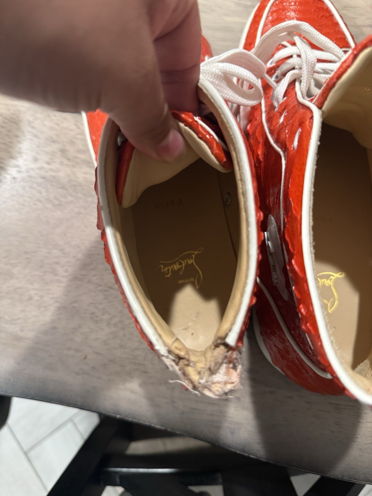 AUTHENTIC CLB RED PYTHON HIGH TOPS MEN's Size 43.… - image 7