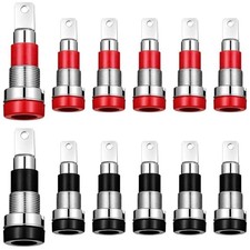 12 PCS 4mm Banana Jack Socket Female Adapter, Red  Black Bananas Plug Panel