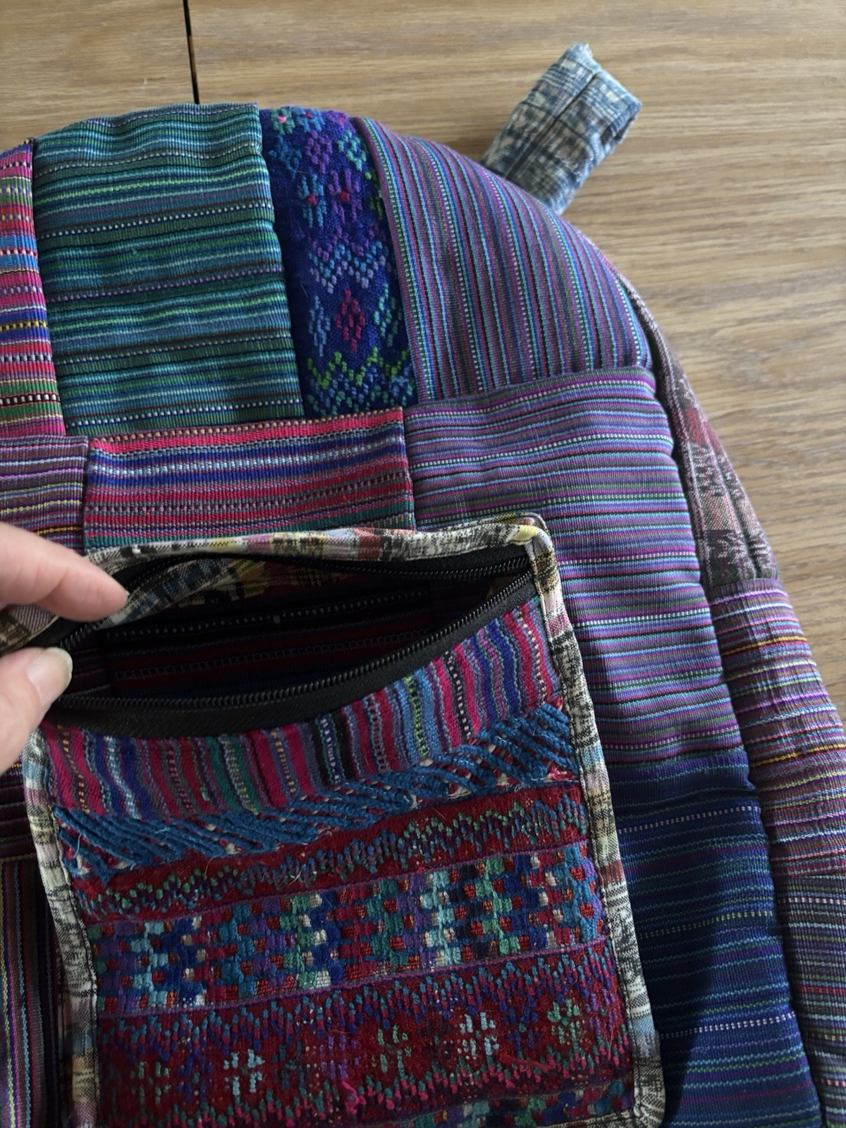Chichi Patchwork Backpack Handmade Guatemala Hipp… - image 5