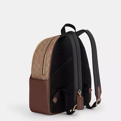 NWT Coach Court 5671 IM/Khaki Saddle / Leather Canvas Signature