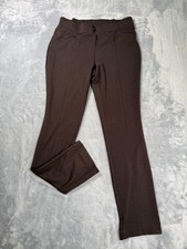 Rafaella Comfort Pants Women's 8 Dark Brown Stretchy Straight Fit Elastic Waist