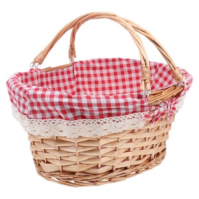 Picknickkorb Aus Weide Lebensmittelkörbe Süßer Tragekorb Outdoor -Korb