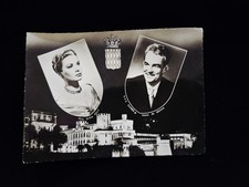 1956 Princess Grace Prince Rainier Monaco Royal Wedding RPPC Postcard, 1fr Stamp