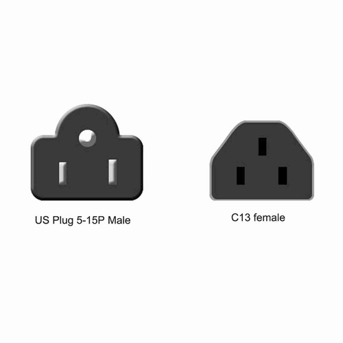 5‑15P Male To IEC320 C5 Female Power Cord 18 AWG 0. AC Power Short Cord For FY - Afbeelding 19 van 24