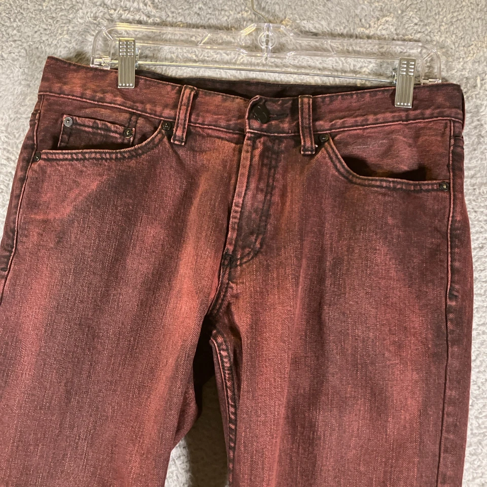 Jeans ajustados Bullhead Dillon para hombre 32x32 (real 33x31) rojo denim grungecore Foto 3 de 4