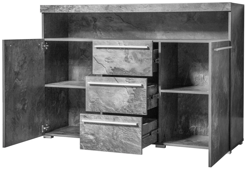 Sideboard Anrichte Schubladenkommode Mehrzweckschrank 132cm schiefer 286412 - Bild 3 von 4
