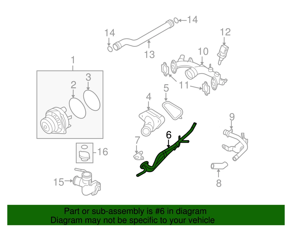Genuíno Nissan 2007-2012 Nissan - Tubulação de água 21022-JK01C - Imagem 2 de 2