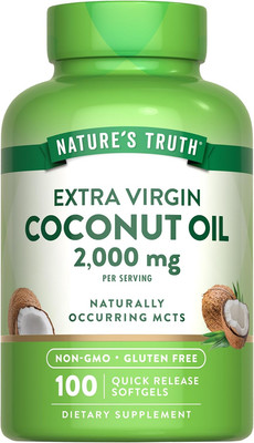 Nature's Truth Coconut Oil Supplement | 100 Softgels | Naturally Occurring... 