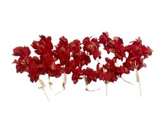 Vtg NOS Red Shimmering Christmas Floral Picks Lot of 7