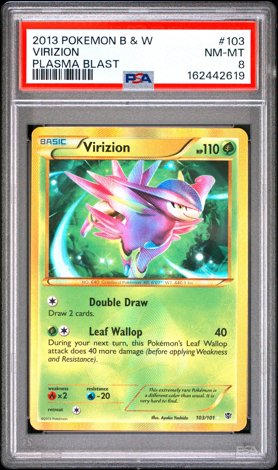 2013 Pokemon Black & White Plasma Blast 103 Virizion PSA 8 162442619
