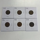6-Coin Lot - U.S. Lincoln Wheat Cents - 1909-1914 / Good Circulated Coins! - NR!