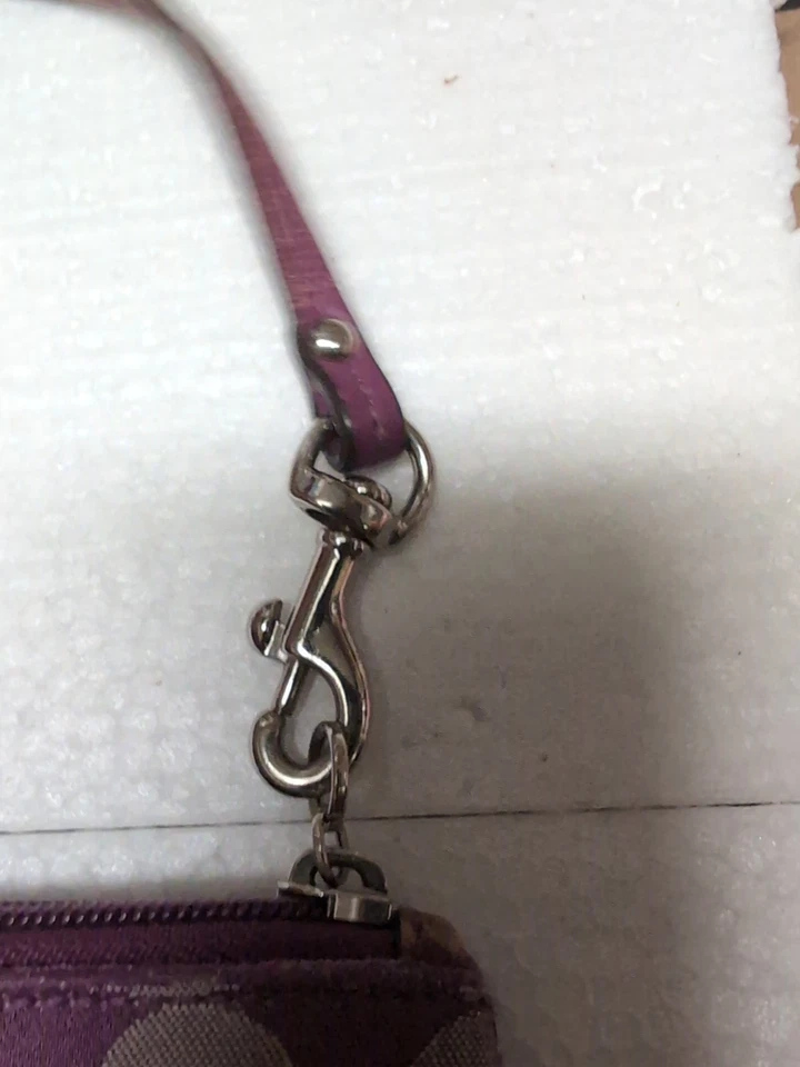 Coach Signature Purple Medium Wristlet - Image 4 of 4