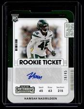 2021 Panini Contenders Rookie Ticket Stub Auto Hamsah Nasirildeen 28/45 #228