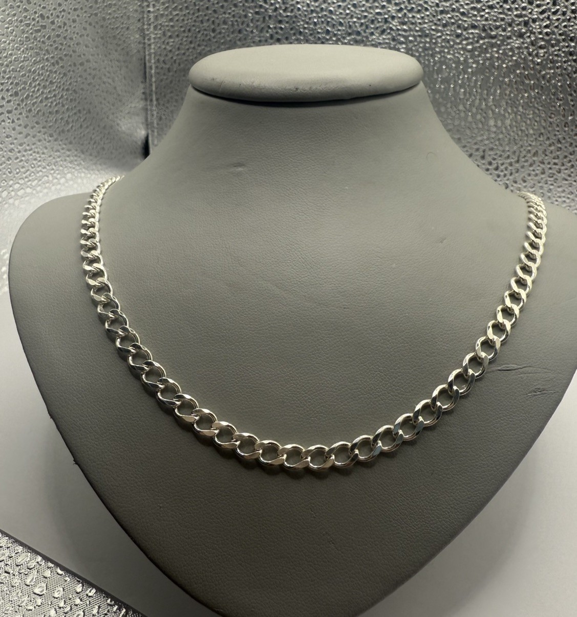 Sterling Silver Solid Curb Chain 21" - image 1
