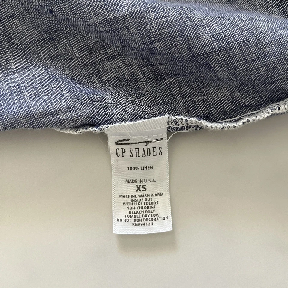 CP Shades Linen Split Neck Tunic Top Womens Size XS Beach Lagenlook Minimalist - Изображение 4 из 4