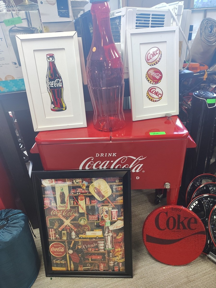 Coca-Cola Vintage Red Cooler Ice Chest On Wheels Collector's