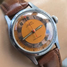 Vintage JENCO by PARKER men's manual wind watch Military Two-tone swiss 1940s
