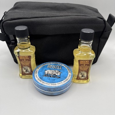 BUNDLE Reuzel Blue Pomade, Shampoo, Travel Bag| NEW SEALED