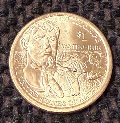 USA: Native American 1 Dollar Coin 2018, Jim Thorpe, Mint  P