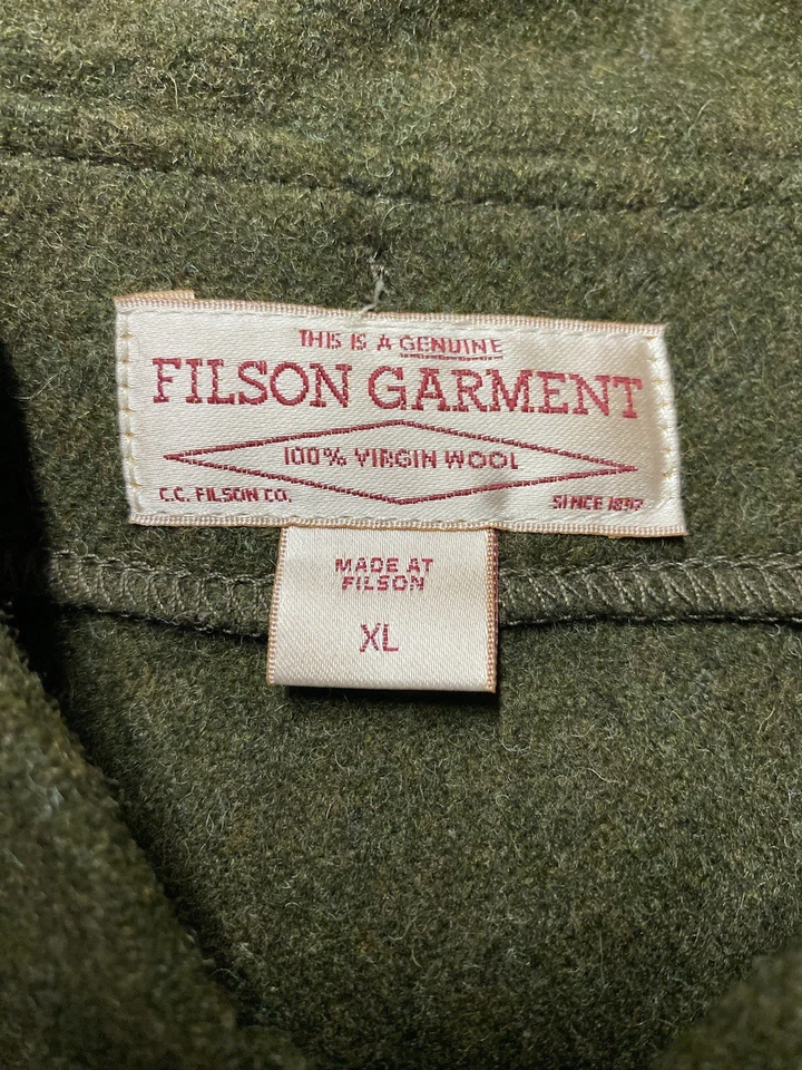 Vintage Filson Wool Jacket Mens XL Green Made USA Bomber Liner Style #10036 - Image 2 of 4