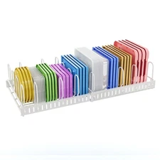 Expandable Food Container Lid Organizer,Large Capacity Adjustable 10 Dividers...