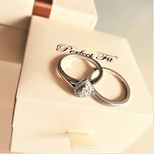 RRP£899 9ct White Gold Pear Shaped Diamond Engagement Ring Cluster Wedding Band