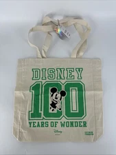 RARE Disney Cotton:On Mickey 100 Years of Wonder Tote Bag Reusable Grocery NEW