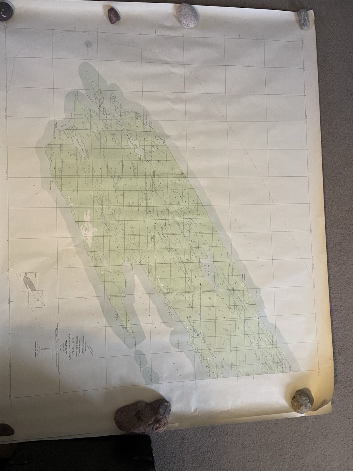 Isle Royal Keweenaw Michigan GeologicalSurveyMap56x44Inches Both Sheets 1 And 2