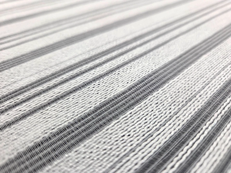 P Kaufmann CASCADE SNOW White Stripe Sheer Designer Decorative Drapery Fabric - Image 3 of 4