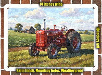 Metal Sign - 1947 McCormick Deering WD Tractor Watercolor - 14x10