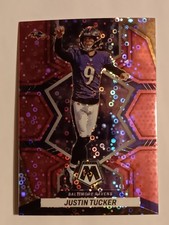🔥2022 Panini Mosaic No Huddle Pink Mosaic Prizm /20 Justin Tucker #18🔥