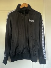 Lonsdale London Trainingsjacke Black/White – Löwen-Tape – Größe L – Top Zustand