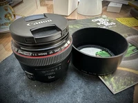Canon EF 50mm f/1.2L USM Lens + Hood ES-78 + Box + Hoya HD2 UV Filter
