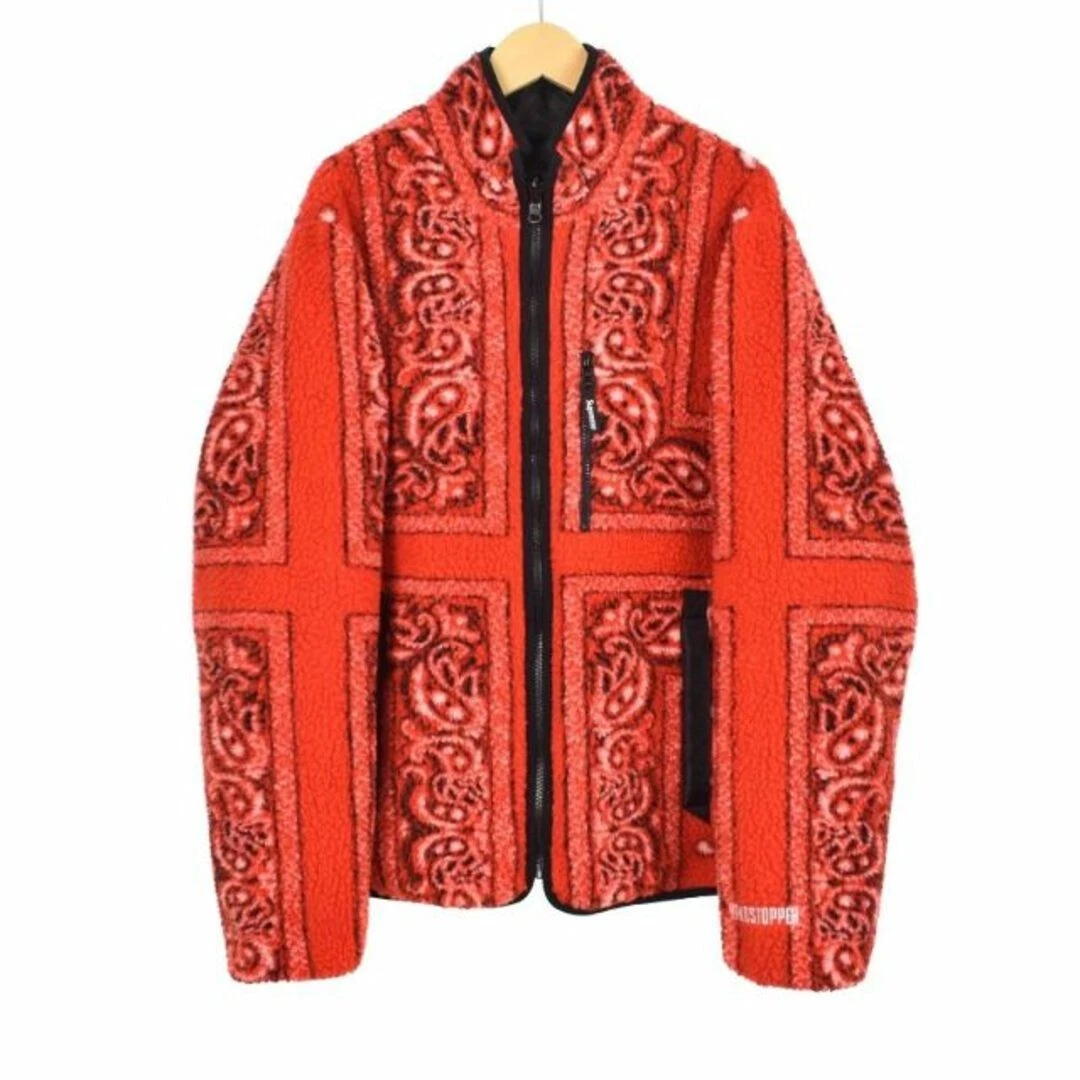 VESTE POLAIRE BANDANA RÉVERSIBLE SUPREME 19FW M ROUGE occasion d3b5c9747ff2d659ada1e84